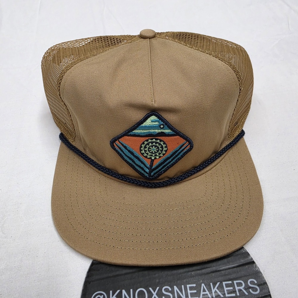 Patagonia Airfarer Trucker Hat Brown Blue Rope Seedlands One Size